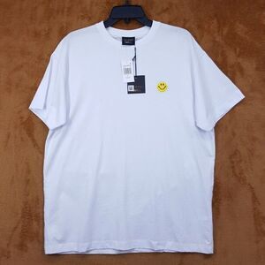 JOSHUA SANDERS Shirt Mens Large White Pullover Crew Smiley Face Pixel Tee $123